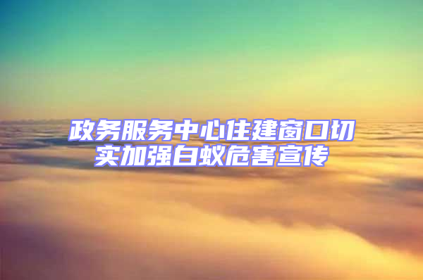 政務服務中心住建窗口切實加強白蟻危害宣傳