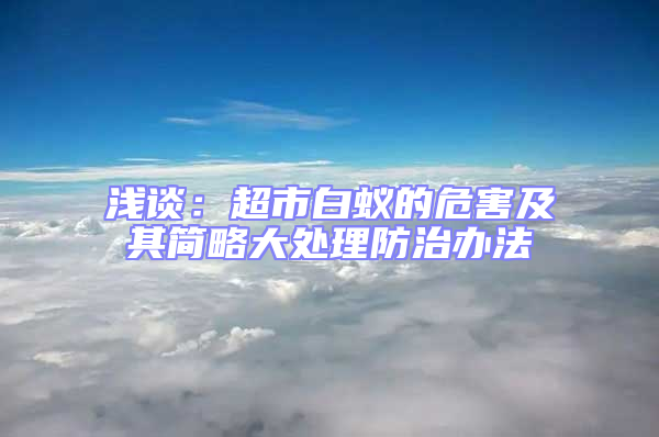 淺談：超市白蟻的危害及其簡略大處理防治辦法
