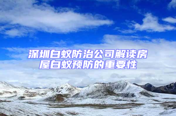 深圳白蟻防治公司解讀房屋白蟻預防的重要性