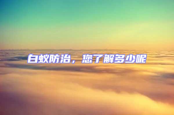 白蟻防治，您了解多少呢