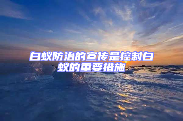 白蟻防治的宣傳是控制白蟻的重要措施